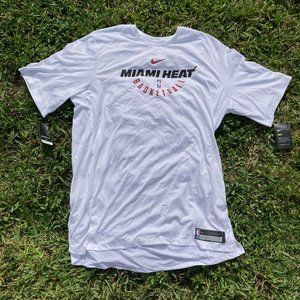 Miami Heat Nike Dri Fit White Basketball NBA Authentic Shirt XXL New